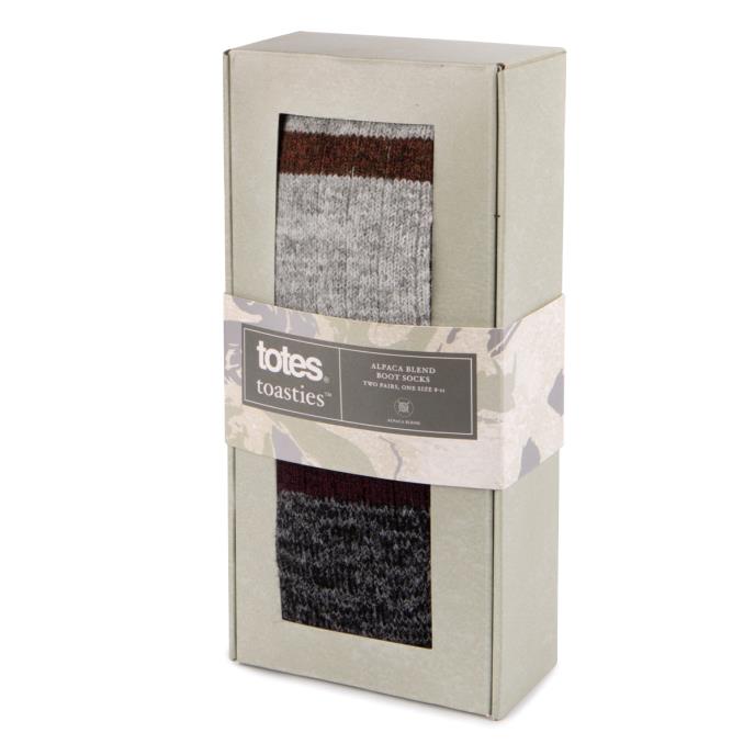 totes toasties® Mens Wool Blend Ankle Socks (Twin Pack) Black / Grey Extra Image 1